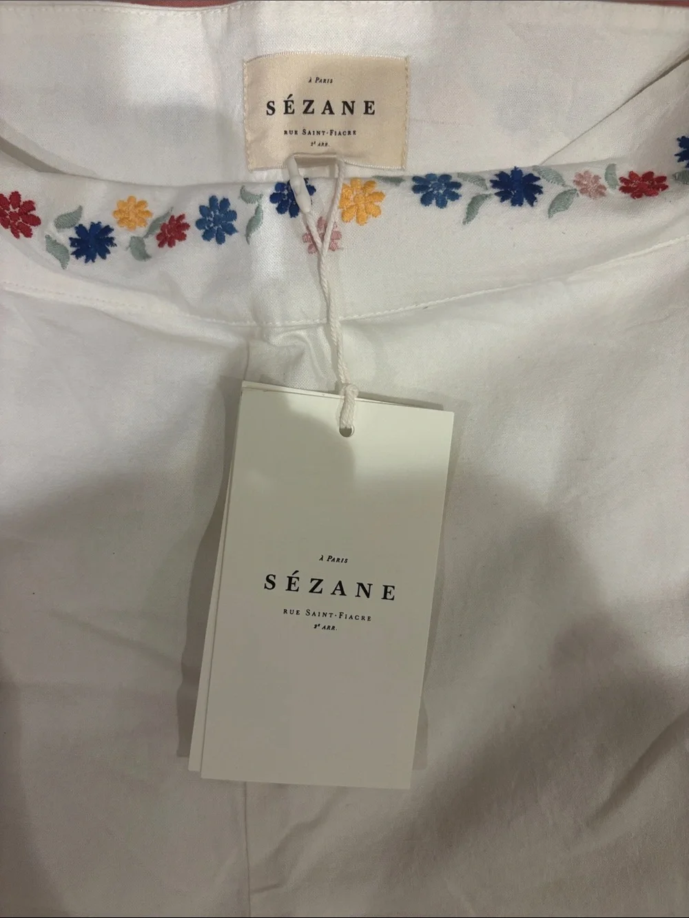 NWT SEZANE FAUSTO TROUSERS SPRING PLACED EMBROIDERY